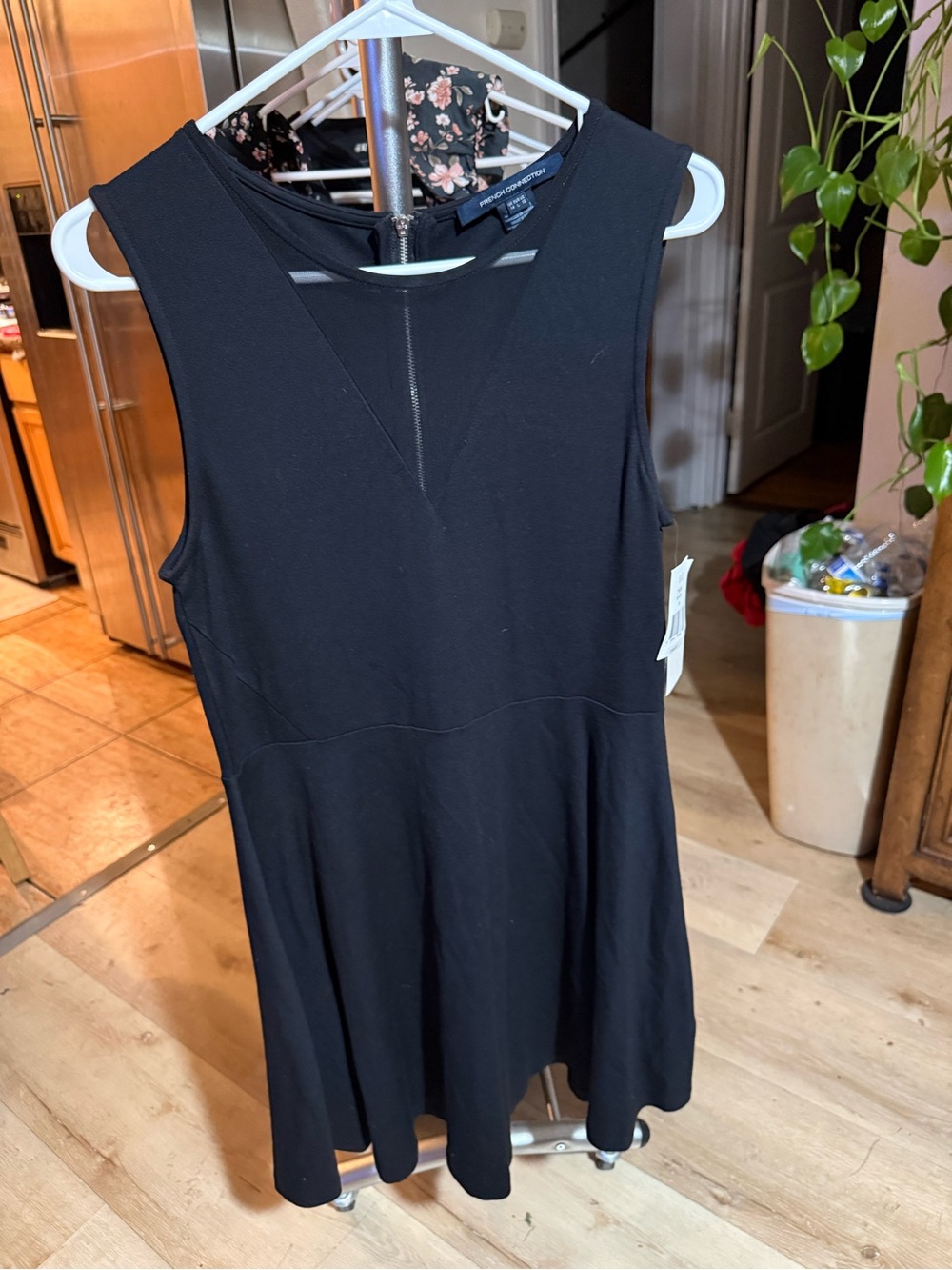 French Connection Black Sleeveless V-Neck Mini Dress